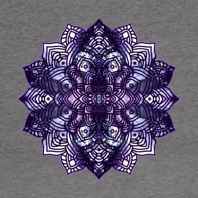 Blue/Purple Paint Pour Mandala by Designs_by_KC